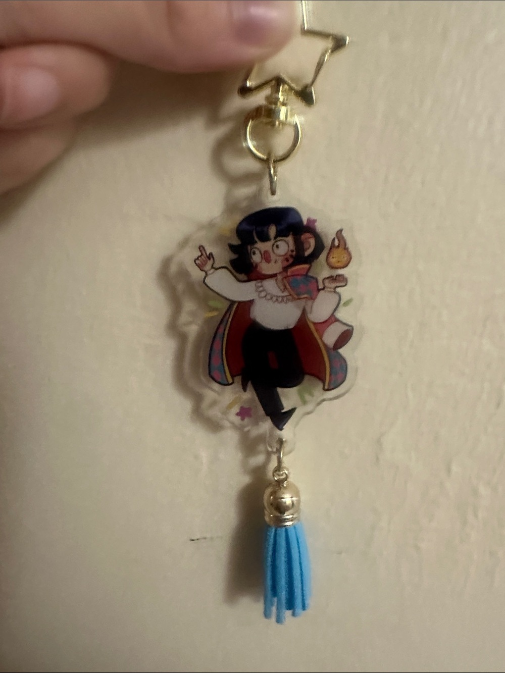 Cute Character Tassel Keychain - Blue Accent